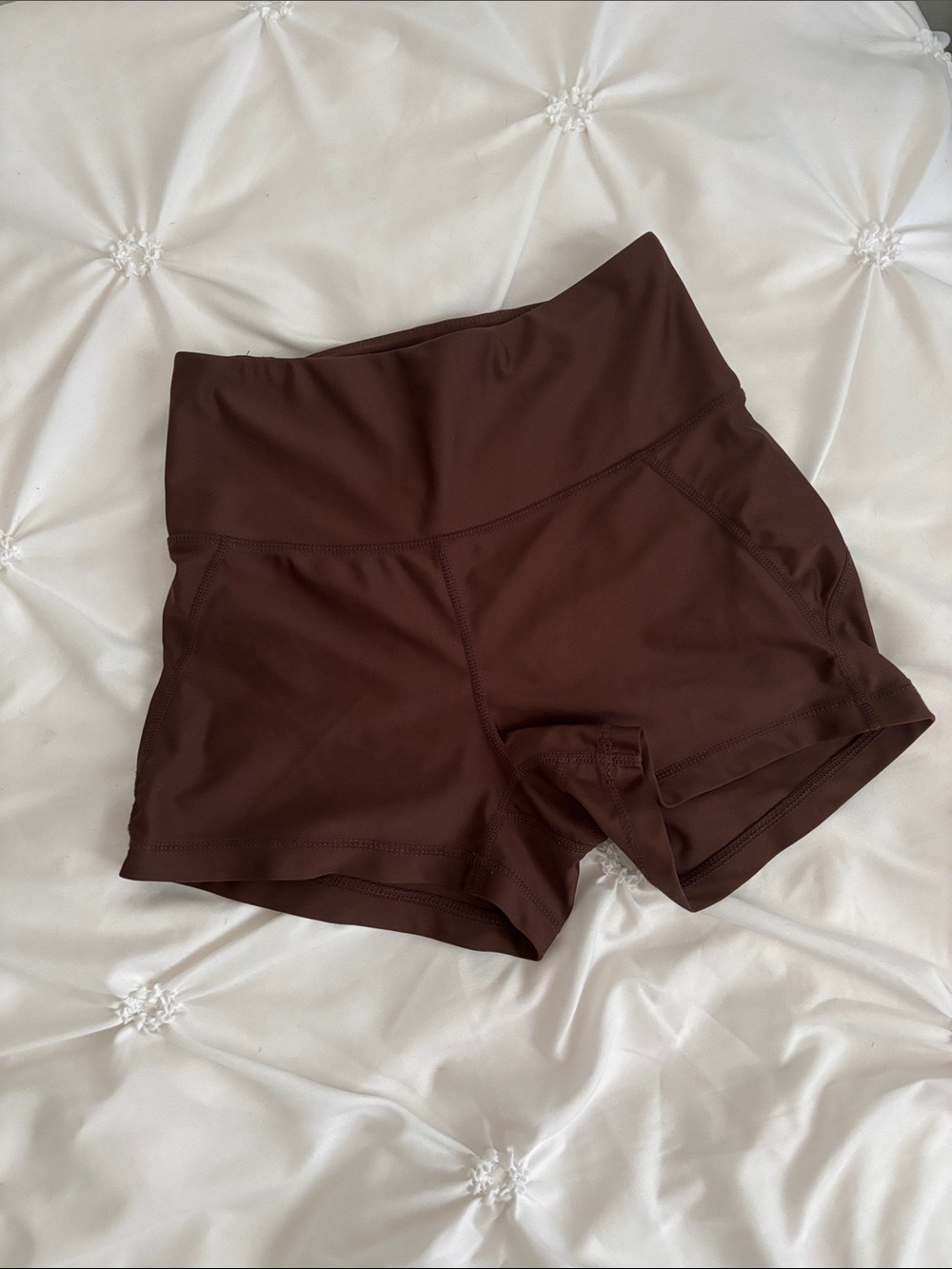 SOMMER RAY High-Rise Women’s Spandex Shorts in Chocolate Brown